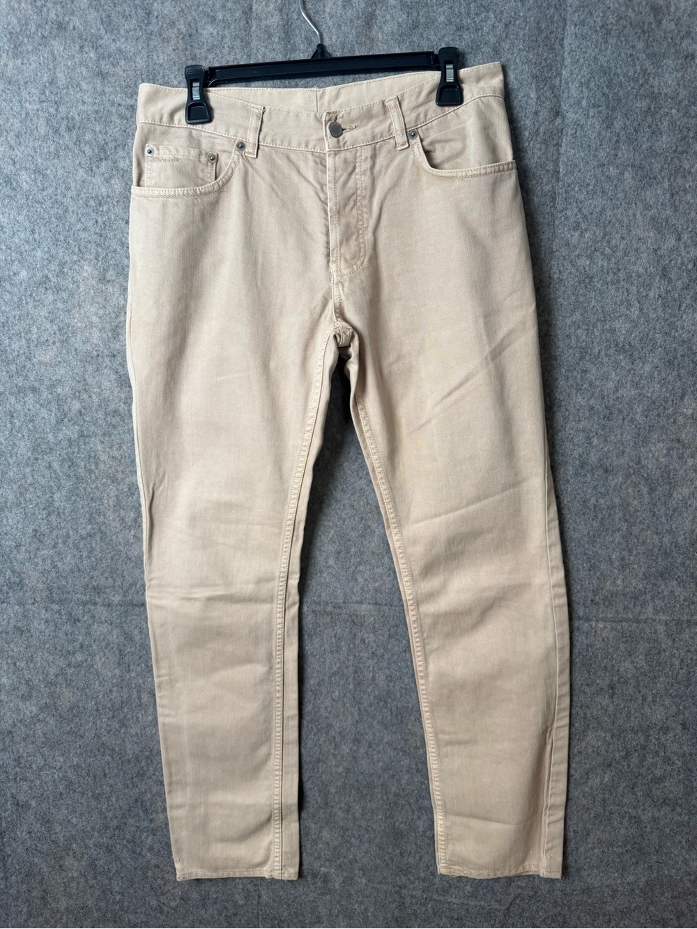 Prada Men's 30 Beige Slim Fit Denim Pants